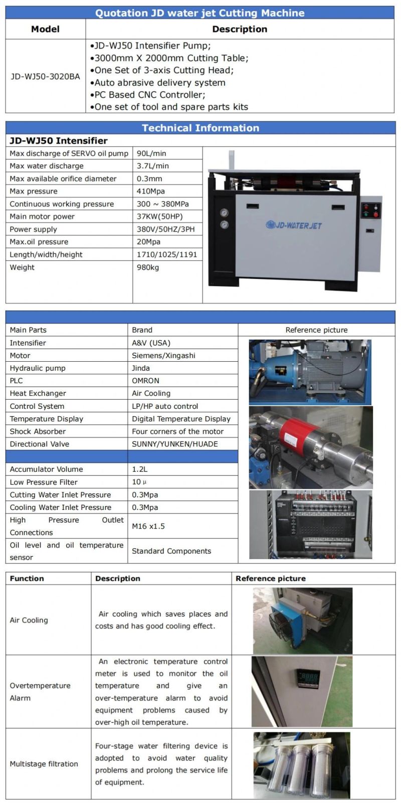 3 Axis Water Jet Cutting Machine Water Jet Machining Water Jetting Equipment for Glass and Stone