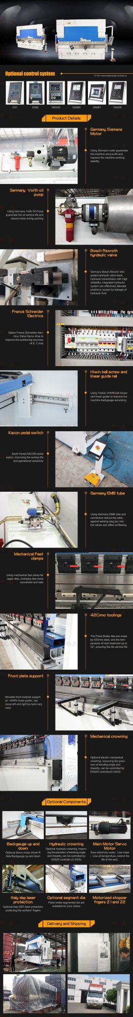 Blma 110 Ton 3200mm 6axis CNC Press Brake with Delem Da 66t CNC System