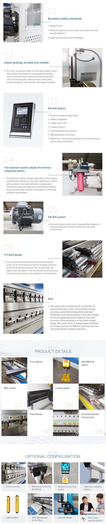 Hydraulic Plate Bending Machine with Da56s System 3+1 Axis