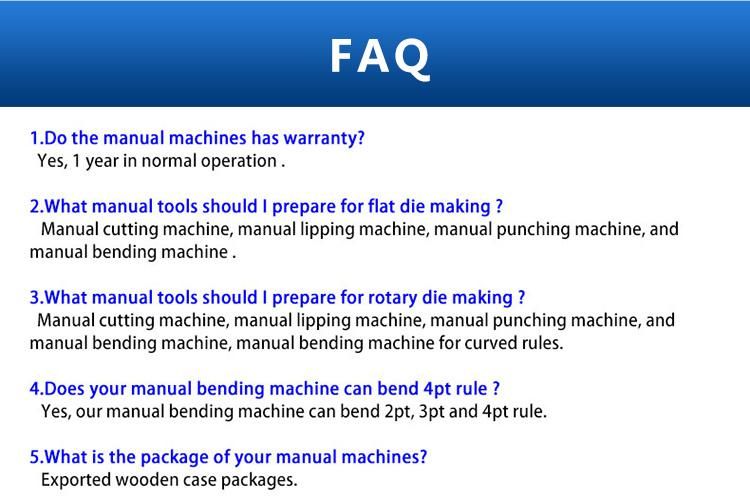 Die Making High Precision Steel Rule Blade Die Manual Bending Machine