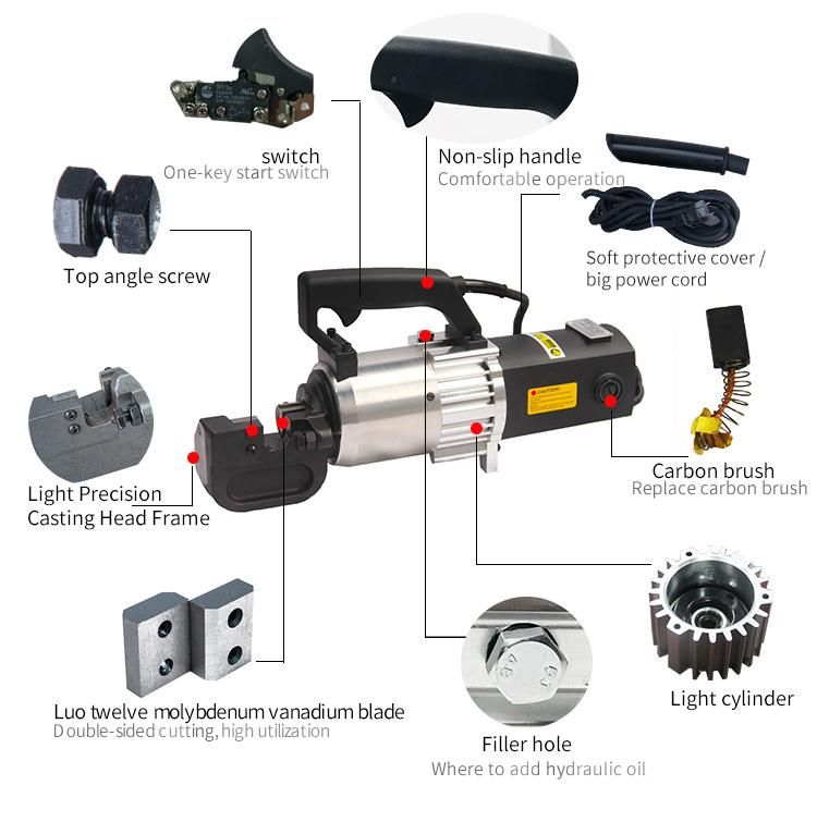 Ra-25 Steel Bar Cutter Rebar Hydraulic Cutting Machine