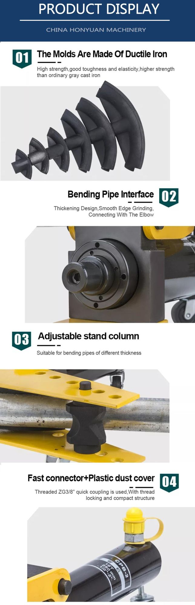 3inch Hydraulic Manual Hydraulic Pipe Bender 20tonnage (hhw-3J)