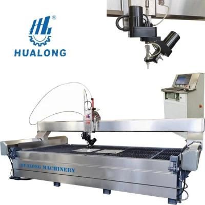 CNC Water Jet Cutting Machine 5 Axis 45 Degrees Mitre Cutting Machine, Waterjet Stone Glass Cutting Machine, Stone machinery Cutting with Water