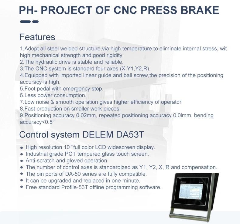 High Demand 500kn Repeated Positioning Accuracy 0.01mm 4+1 Axis Press Brake