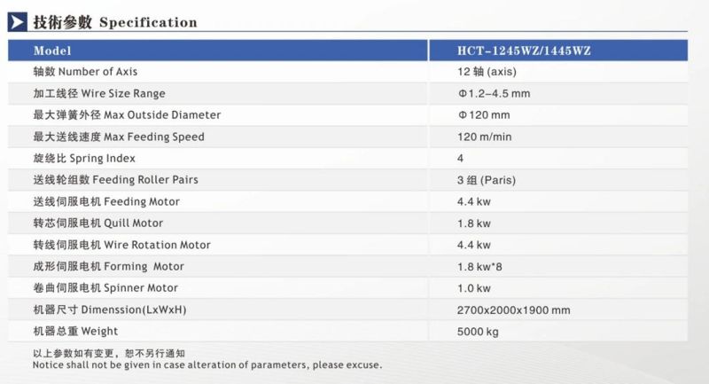 Wecoil HCT-1245WZ 12-16axis plastic becket wire form spring making machine