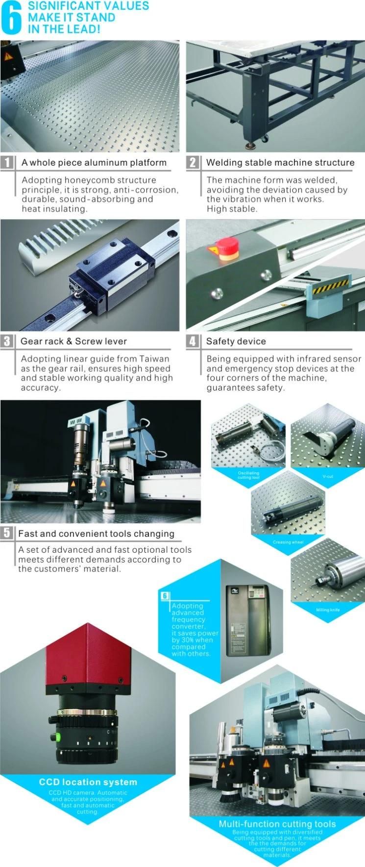 CNC Oscillating Blade Foam Cloth Cutting Machine with Dual Cutting Heads