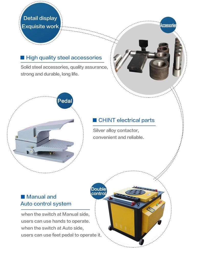 Digital Control 50mm Steel Bar Bending Machine Hydraulic Rebar Bender