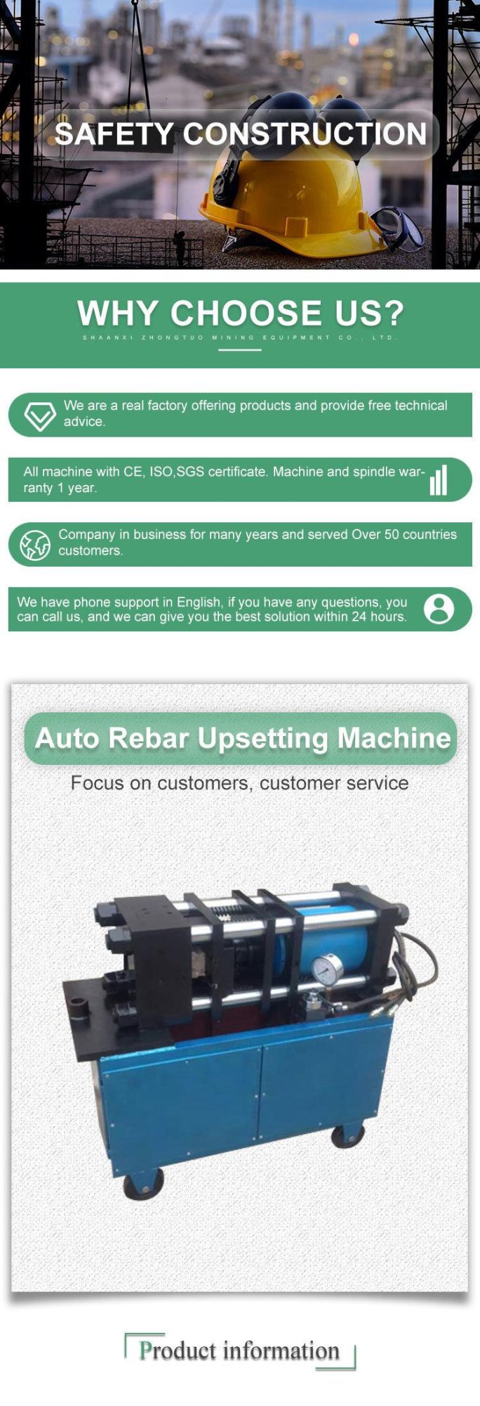 Cold Rebar Upsetting Machine Reabar Threading Machine