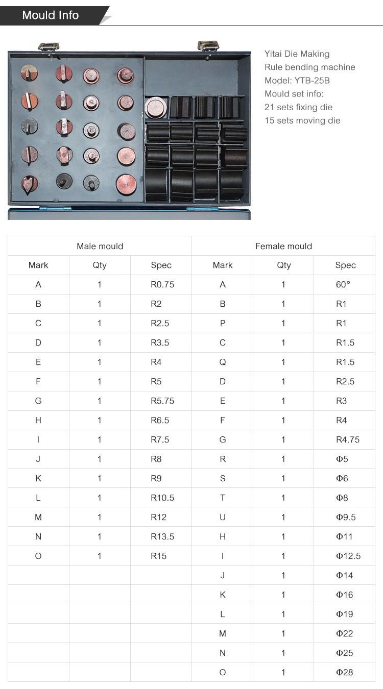 Ytb-25b Manual High Precision Steel Rule Die Bending Machine for Die Making