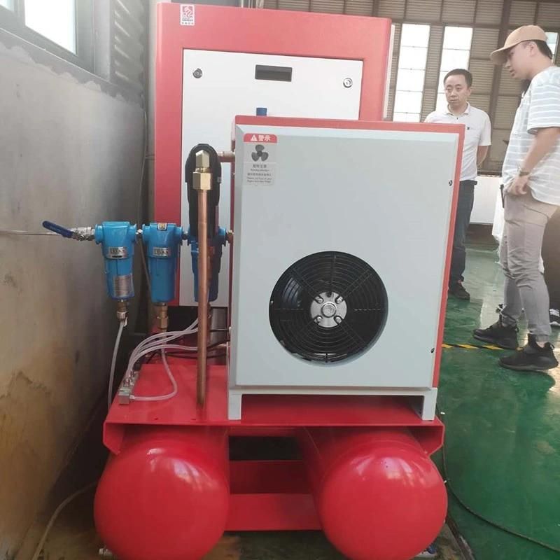 Low Noise High Efficiency Electric Stationary Rotary Screw Type Air Compressor for Industrial