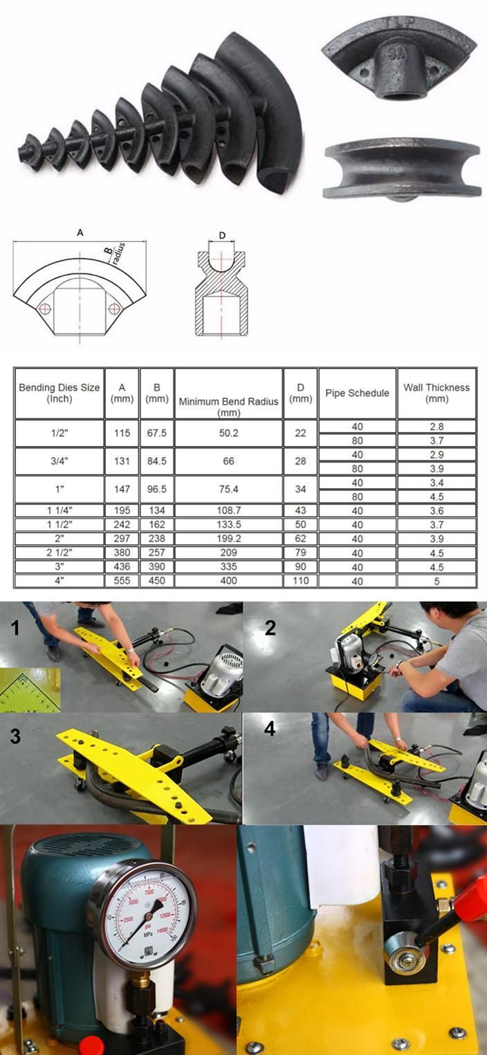 3" Electric Pipe Bender with Two Wheels (HHW-3D)