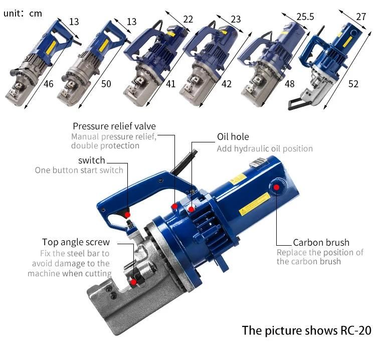 Odetools Manufacturer Cutting Range 4-16mm Portable Rebar Cutting Machine RC-16