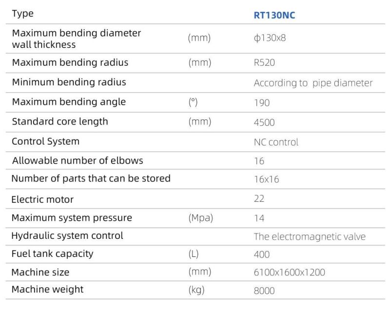 Rt130CNC Stainless Steel Tube Bendig Machine up to 5 in