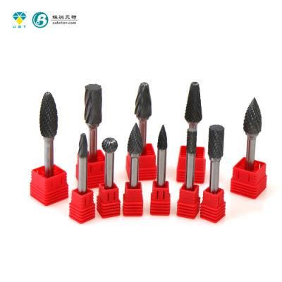 Wholesale High Quality 6mm Steel Shank Standard Solid Carbide Head Tungsten Carbide Rotary Burrs