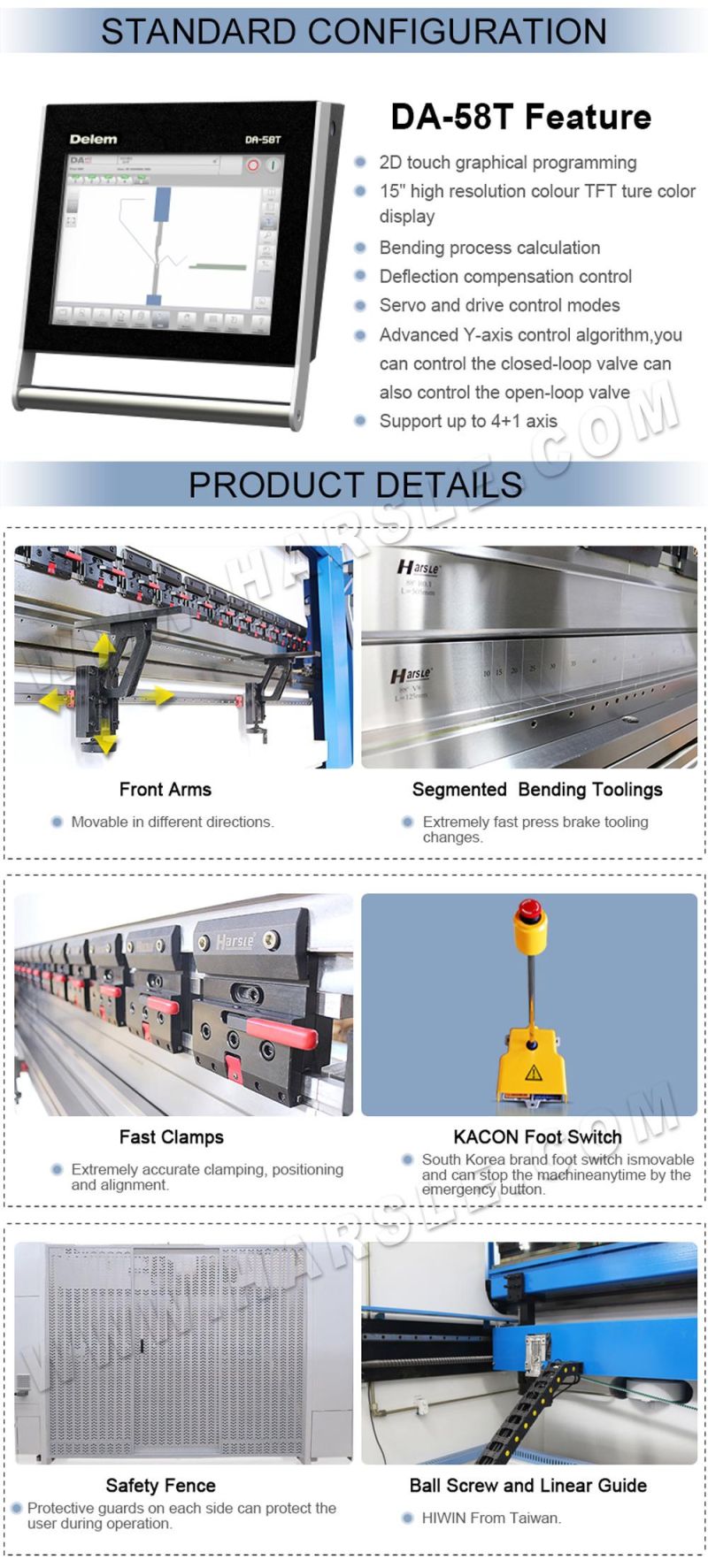 HARSLE Hydraulic Press Brake CNC Hydraulic Press Brake Bending Machine