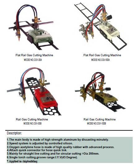Portable Semi-Automatic Straight Line Flame Oxygen Acetylene Circle Cutting Machinery