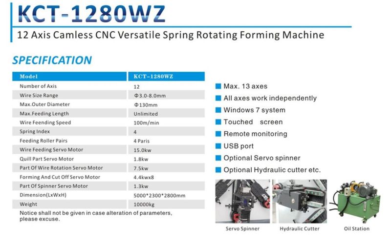 KCMCO-KCT-1280WZ 12 Axis 8mm Camless CNC bending Machine