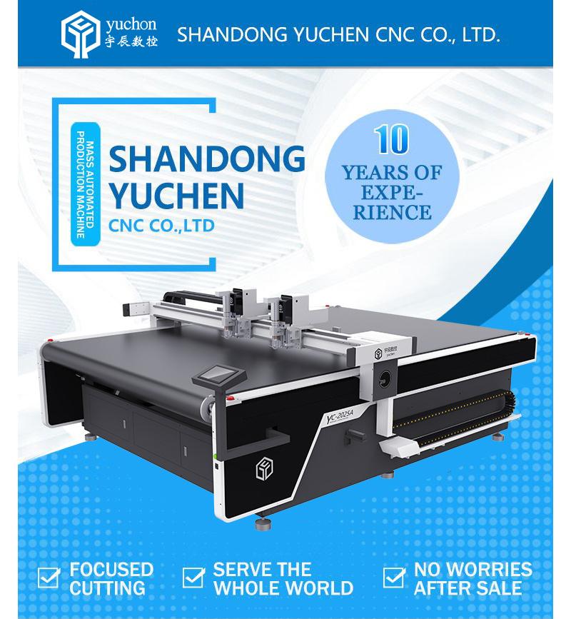 2022 New Yuchon PVC Curtain Blinds PVC Fabric End Edge CNC Knife Cutting Machine Price