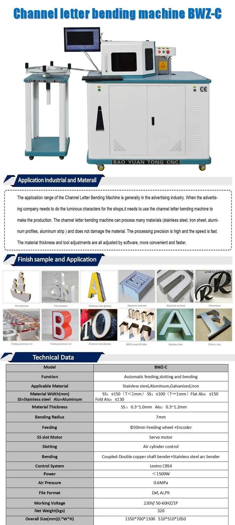 Auto Multifunction Channel Letter Bending Machine for 3D Letter /Bend Aluminum and Stainless Steel