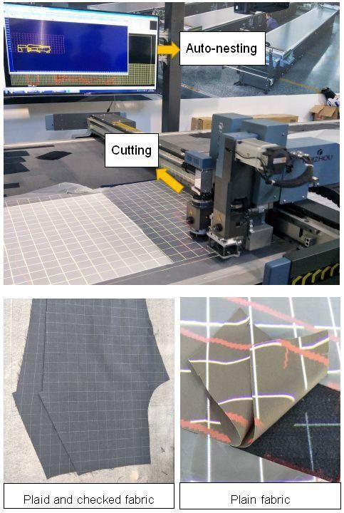 CNC Automatic Fabric Cutting Machine with Feeding Shelf