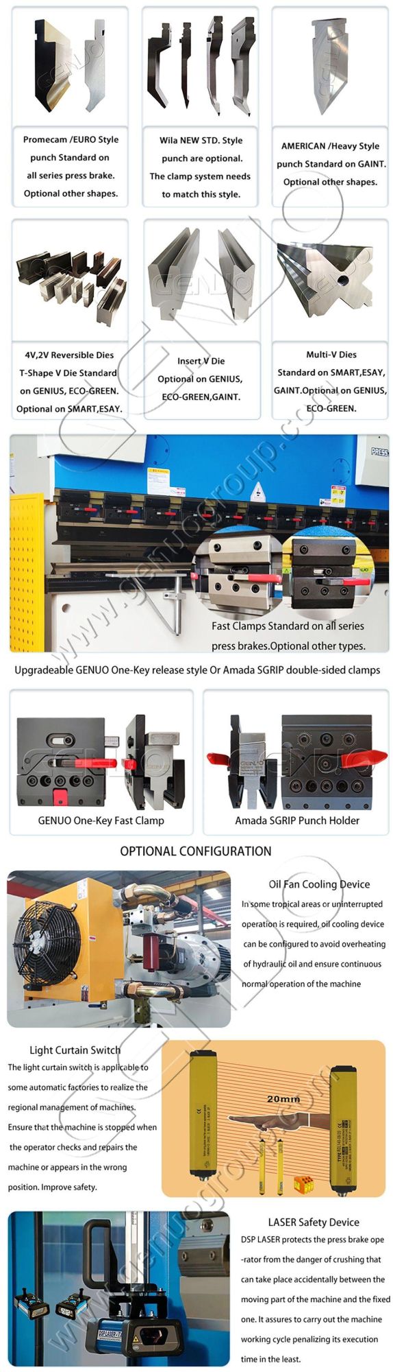 Genuo 4+1 Axes CNC Hydraulic Press Brake with Ad66t Controller