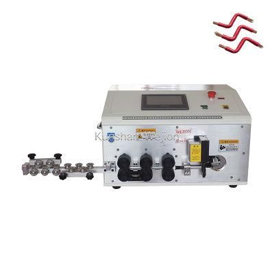 WJ-ZW6 hard BVV cable single conductor copper wire stripping and 2d bending machine