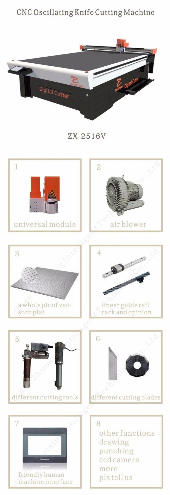 Custom Oscillating Knife Cutting Machine for Leather Jacket Smoothly