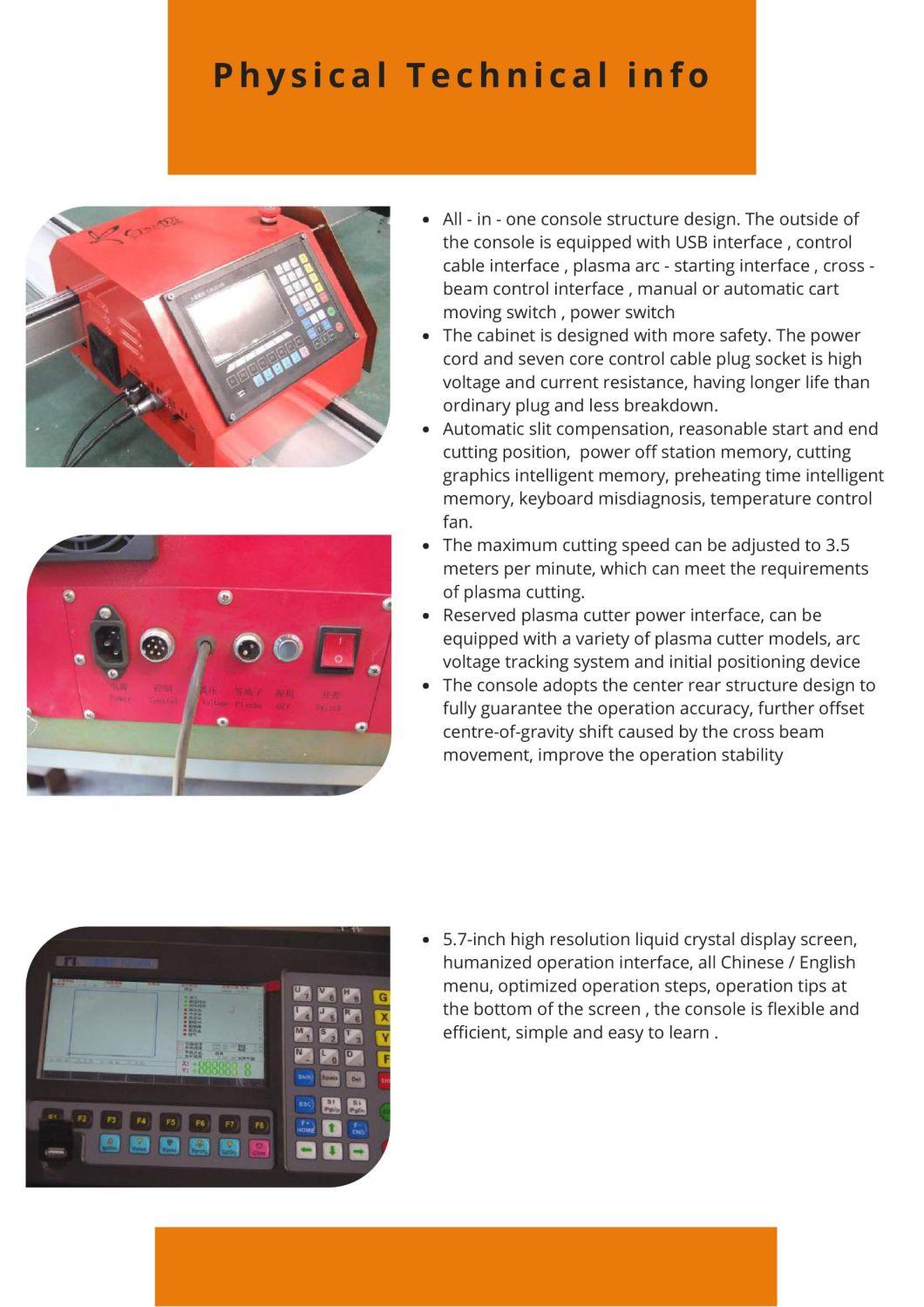 Portable Plasma Cutter CNC Plasma Cutting Machine with Low Cost #