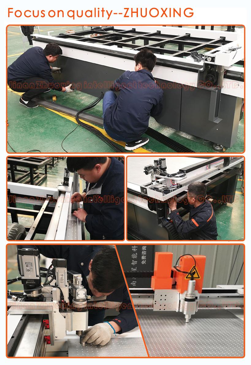 Zhuoxing Vibrating Oscillatory Knife Digital Cutting for Tarpaulin PVC Tarpaulin Roll Tarp Rolls CNC Knife Cutter