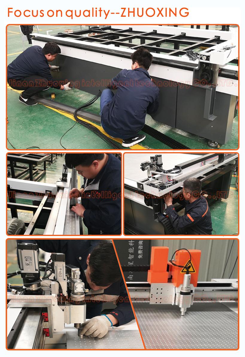 Jinan Zhuoxing Cheap Price Auto Feeding Garment Cloth Fabric Composite CNC Knife Cutting Machine