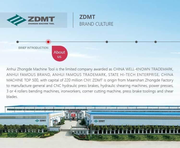 Zdmt Hydraulic CNC Press Brake with E300 CNC Controller