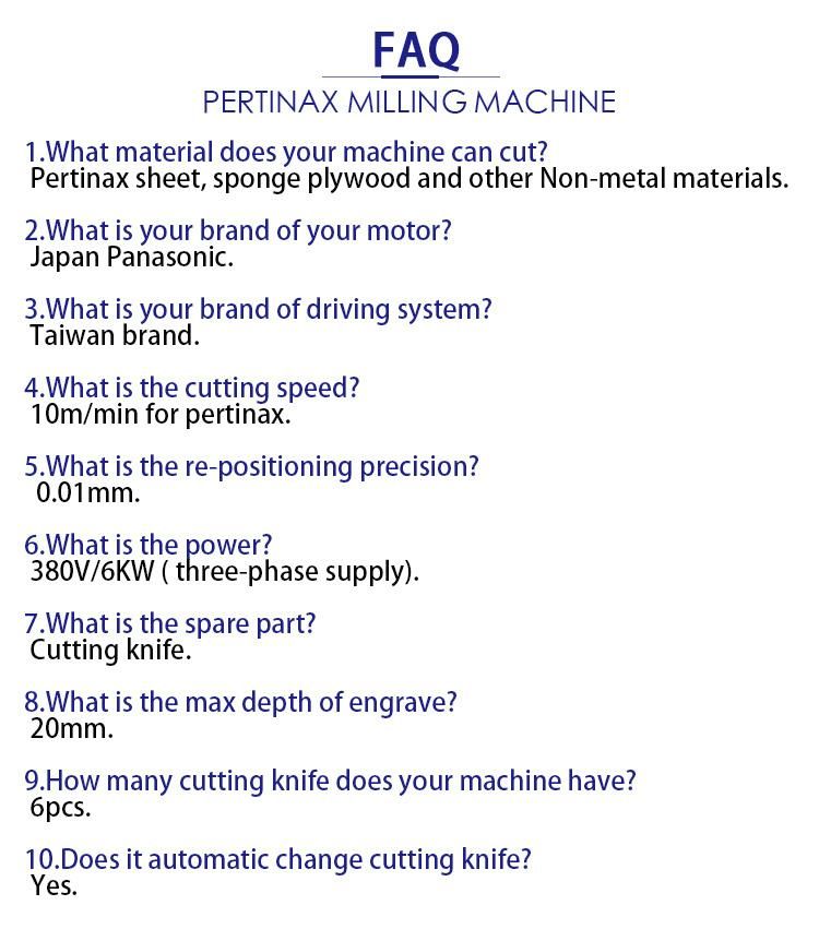 China Factory Price High Speed 3 Axis CNC Cutting Machine Pertinax