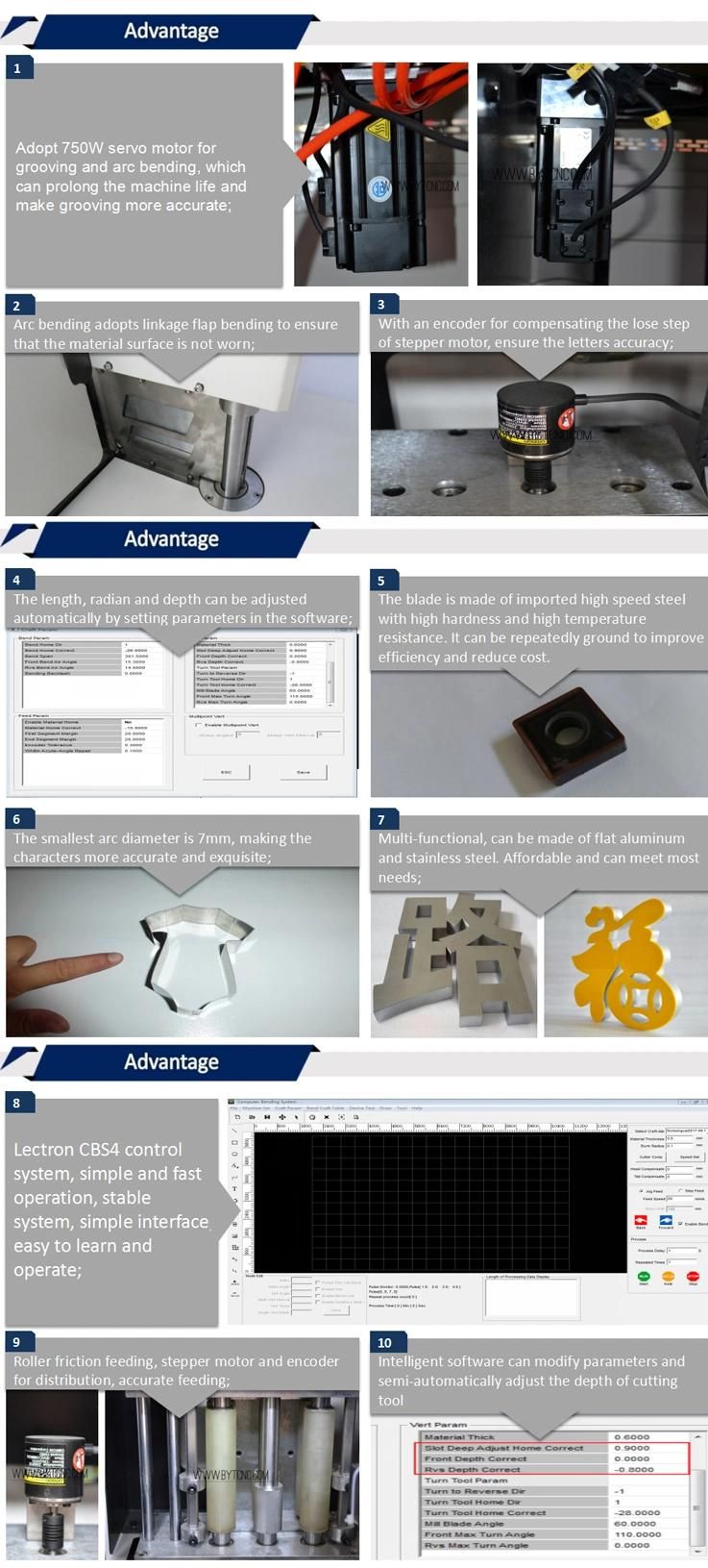 Bwz-S Automatic Flat Aluminum Ss Channel Letter Bending Machine