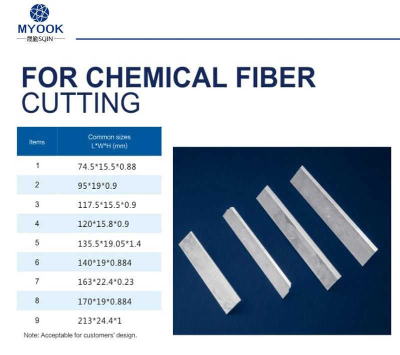 Tungsten Carbide Single Edge Strip Blade for Cutting Chemical Fiber