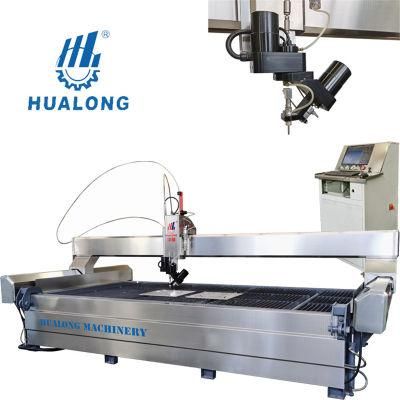 Hlrc-4020 CNC 5 Axis Water Jet Cutting Machine for Glass and Stone, CNC Work Center, Waterjet with Italy CAD Cam Drawing Software in Hualong