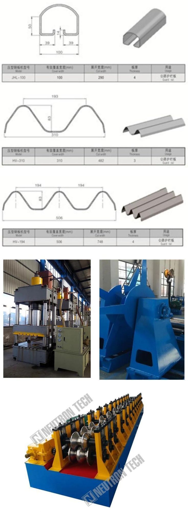 CNC Highway Steel Stud Guardrail Roll Forming Machine