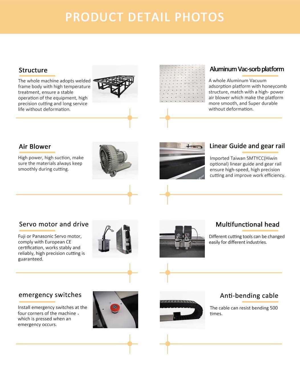 ISO9001 Certified Custom Gasket Cutting Machine with Oscillating Knife for Cutting Silicone Rubber Gasket, Non Asbestos Gasket