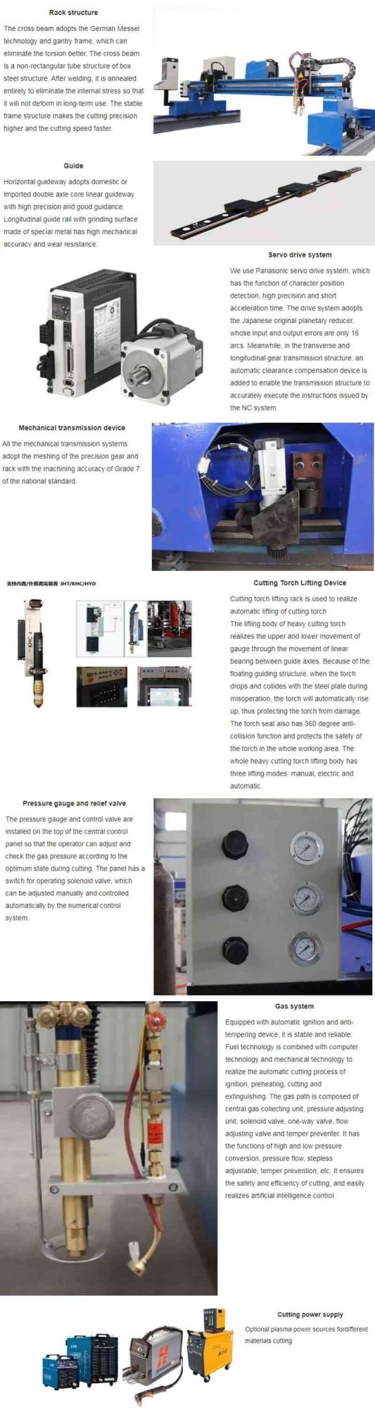CNC Metal Plate Flame Gas Cutting Machine Flasma Cutting Product Line