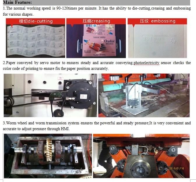 Reel Paper Die Cutting Machine Include Creasing and Embossing
