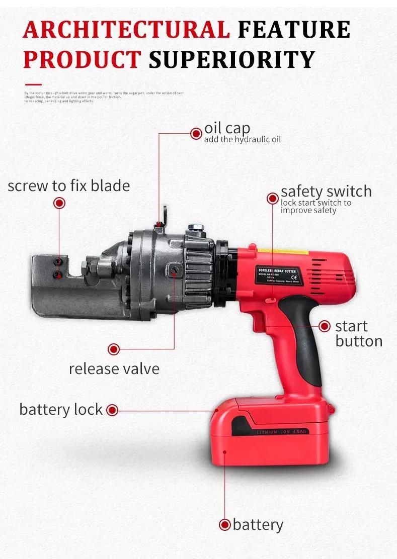 Odetools RC-16b Portable Handheld Hydraulic Steel Bar Rod Rebar Cutter Rebar Cutting Machine Hydraulic Cutter