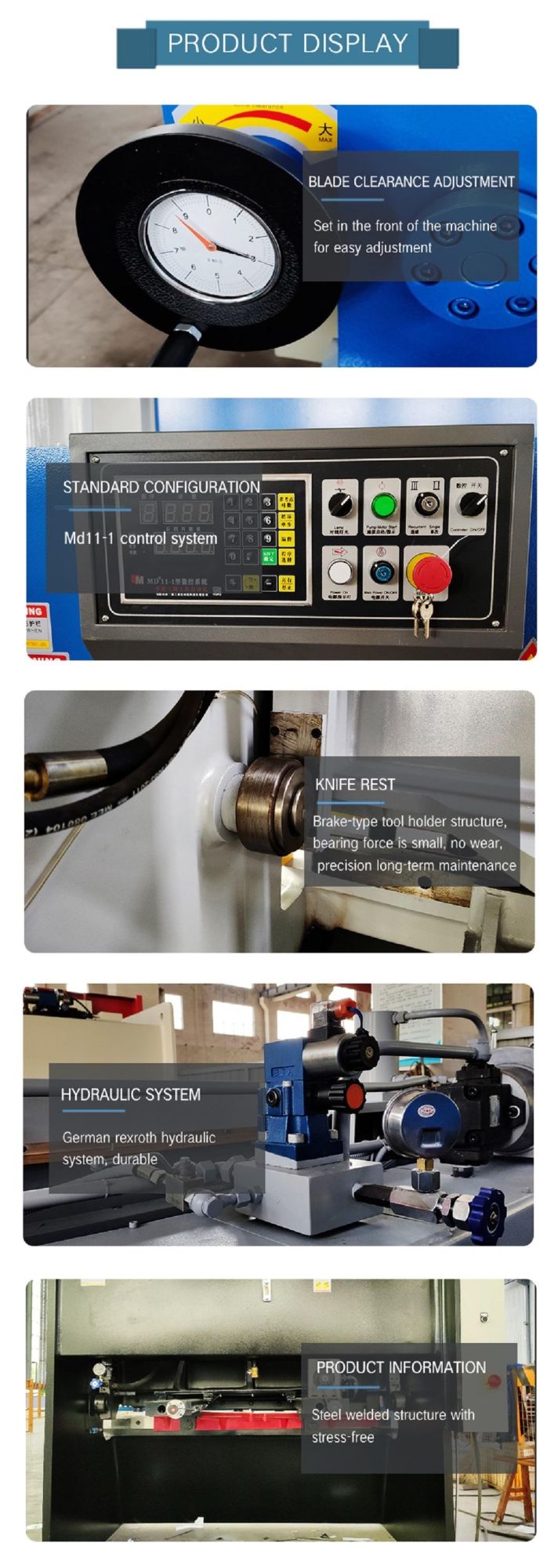 China Low Price Hydralic Steel Plate Metal Guillotine Shearing Machine QC11y/K