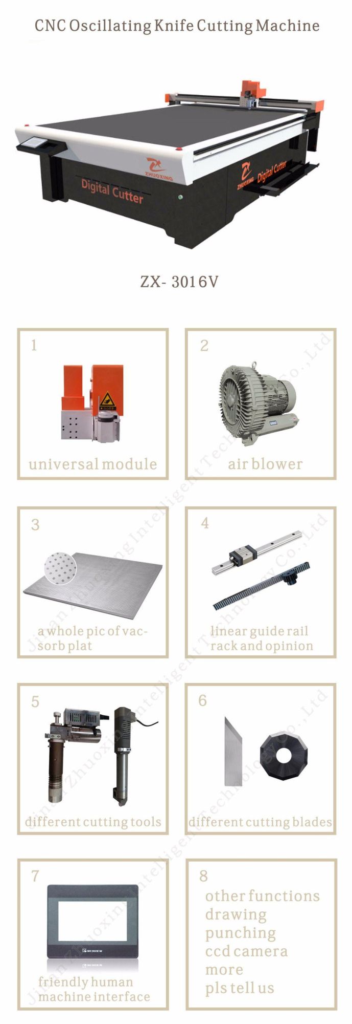 Vibrating Knife Cutter Direct Manufacturer 2500mm*1600mm Outdoor Goods