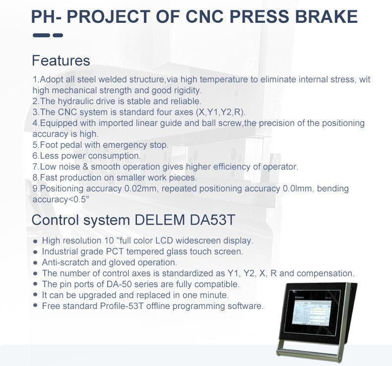 High Quality 430mm Daylight 500kn Hydraulic Synchronized Press Brake