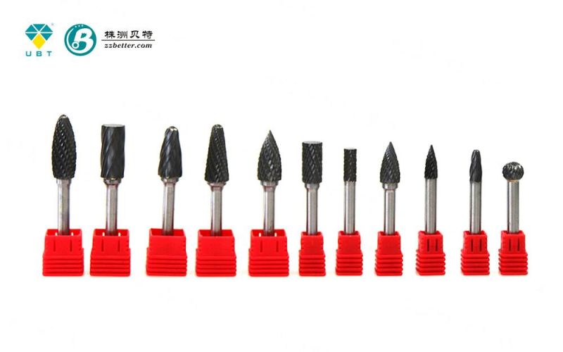 Wholesale High Quality 6mm Steel Shank Standard Solid Carbide Head Tungsten Carbide Rotary Burrs
