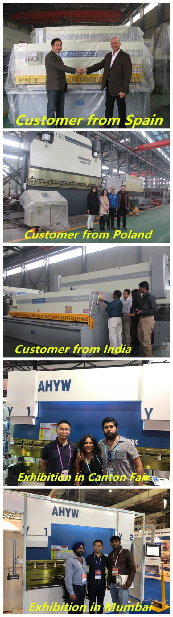 Engineering Guillotine Machine From Anhui Yawei with Ahyw Logo for Metal Sheet Cutting