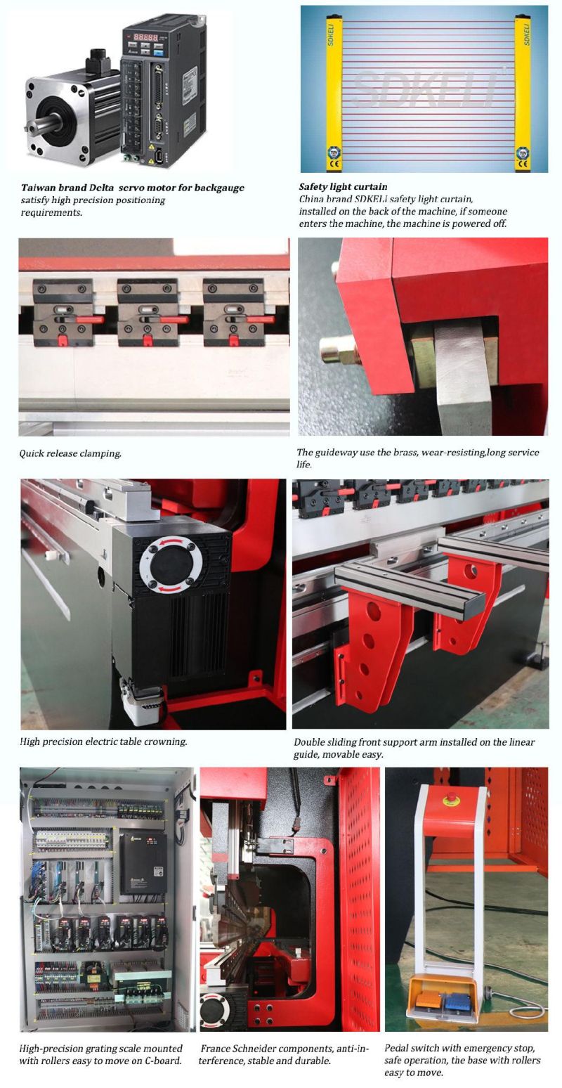 High Precision Sheet Bending Press Brake CNC Hydraulic Machine 4 Axes with Esa S630 S640 Controller for Sale