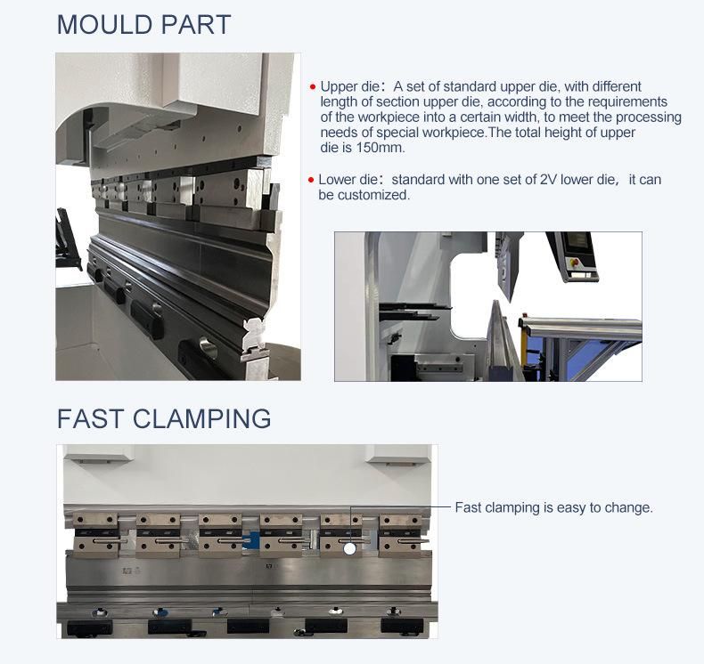 Four-Axis Standard CNC System Different Length of Section Punch Bending Machine