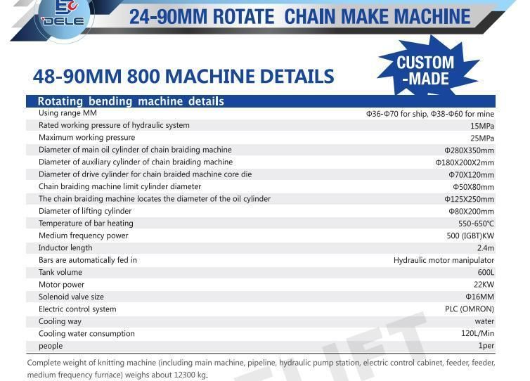 48mm to 90mm Manual Steel Anchor Chain Making Machine Chain Forming Machine