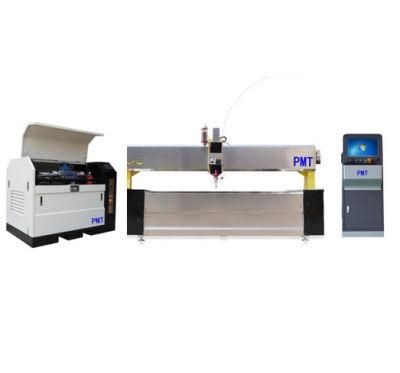 3D Five Axis Waterjet Cutting Machine Pmt50he-4020-5xac Dynamic Xd Water Jet Cutter Equipment 45degree Cutting for Ceramic Stone Metal Sheets