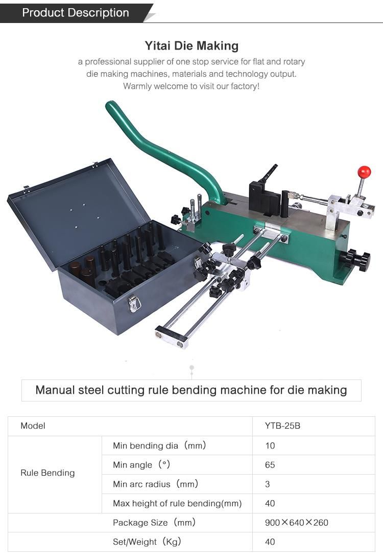 High Precision Die Cutting Manual Steel Rule Bender with 40 Tool Die Making